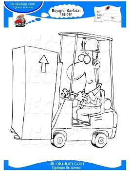 Çocuklar İçin Forklift Boyama Sayfaları 